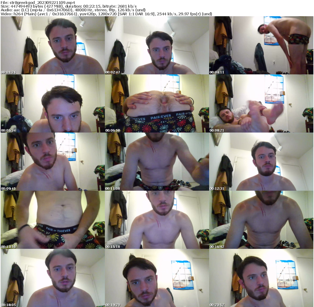 Preview thumb from str8greekgod on 2023-09-22 @ chaturbate