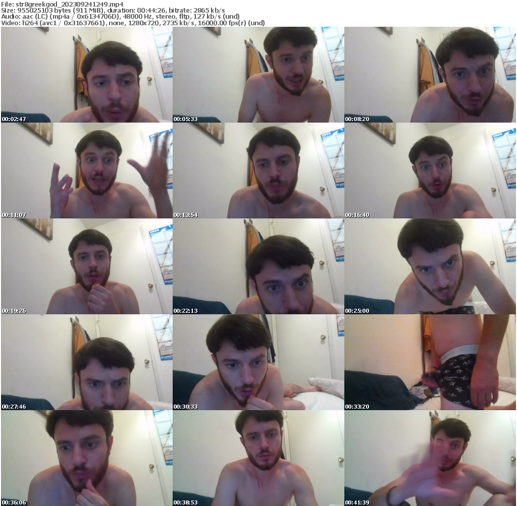 Preview thumb from str8greekgod on 2023-09-24 @ chaturbate