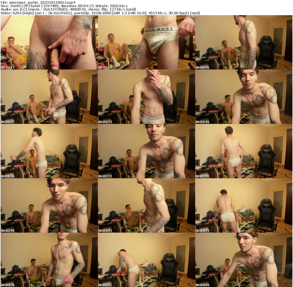 Preview thumb from awesome_justin on 2023-10-11 @ chaturbate
