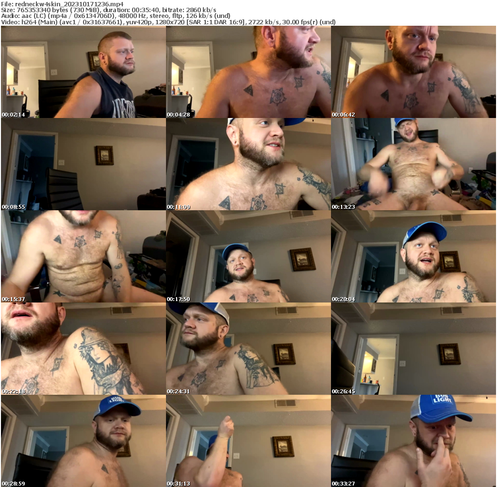 Preview thumb from redneckw4skin on 2023-10-17 @ chaturbate