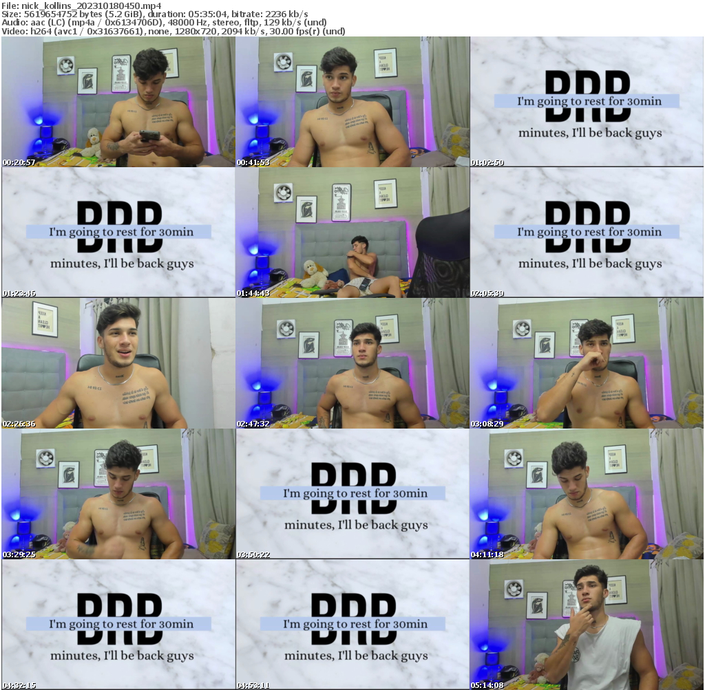 Preview thumb from nick_kollins on 2023-10-18 @ chaturbate