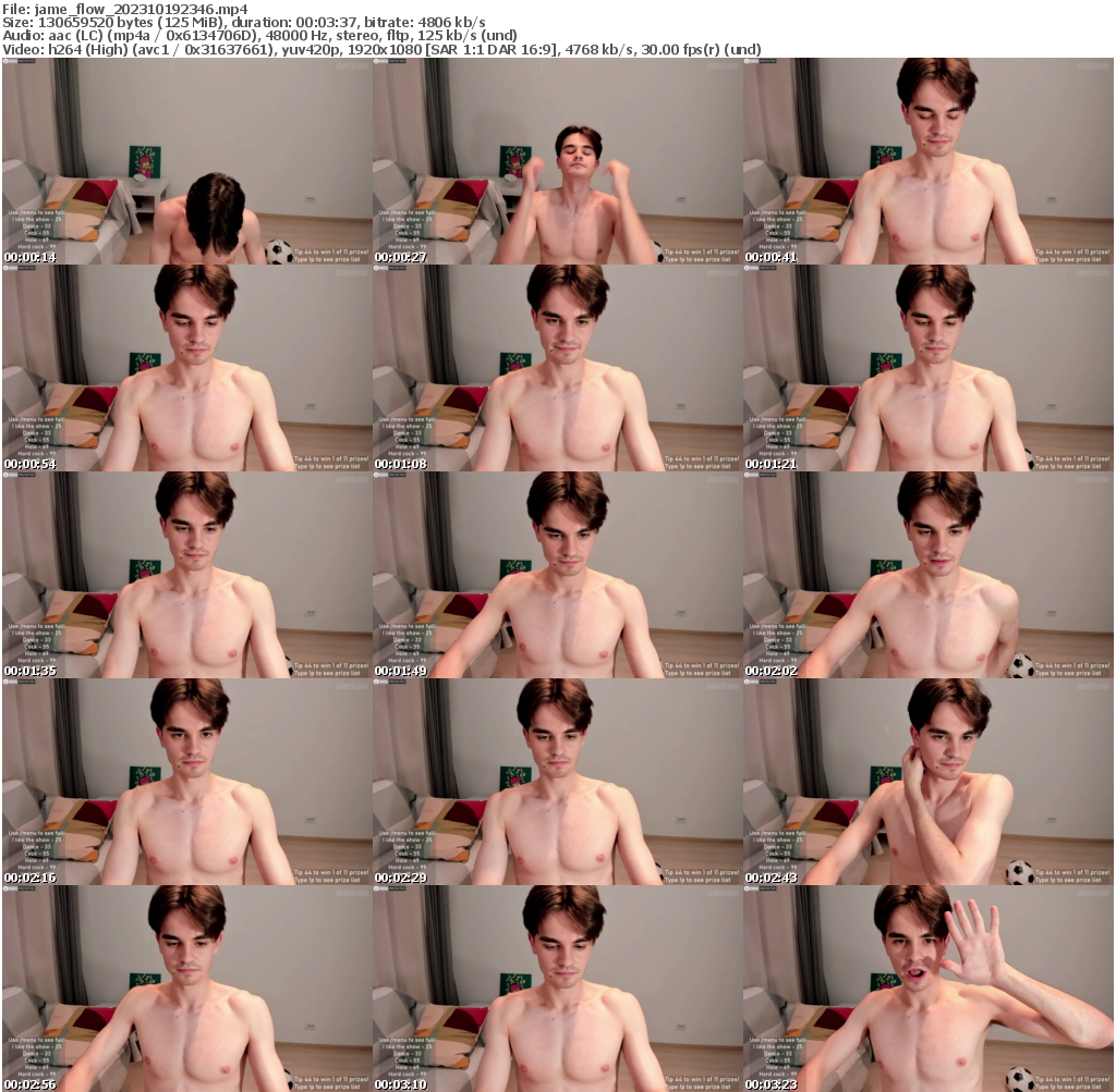 Preview thumb from jame_flow on 2023-10-19 @ chaturbate