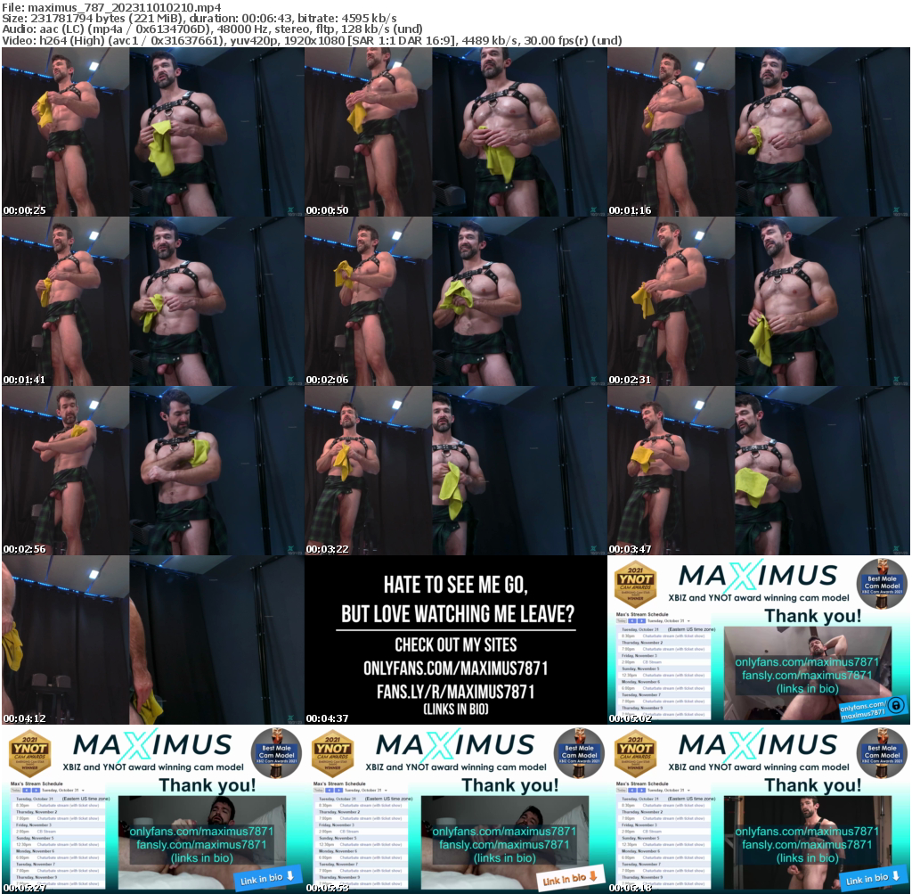 Preview thumb from maximus_787 on 2023-11-01 @ chaturbate