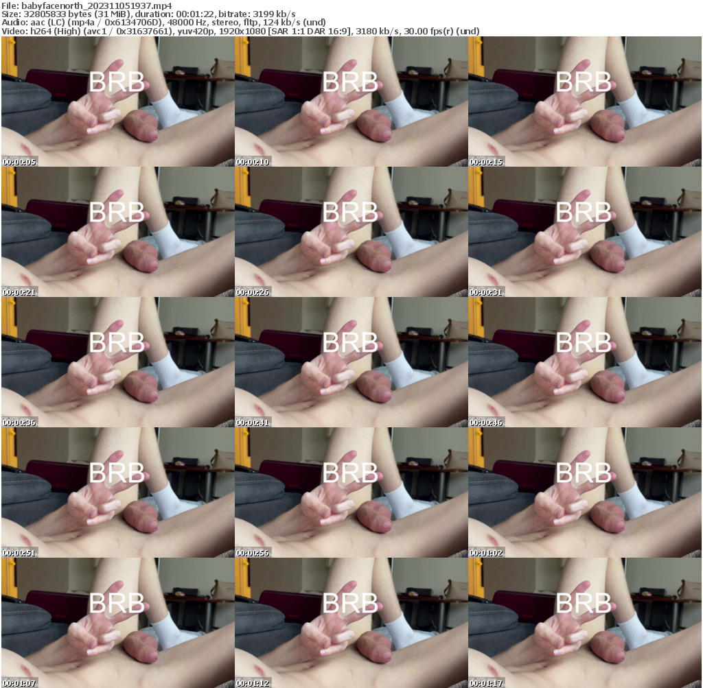 Preview thumb from babyfacenorth on 2023-11-05 @ chaturbate